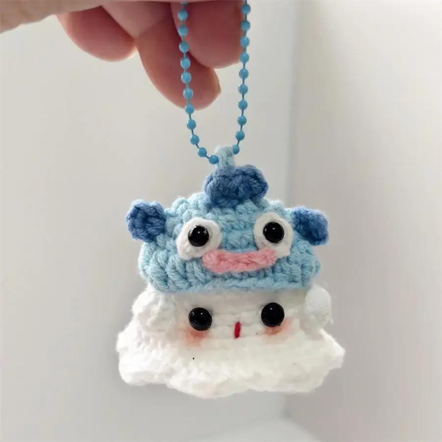 Crochet Ornament Finished Positive Figures Crochet Animals Ghost Desk Accessory Home Office Decor Christmas New Year Party Gift