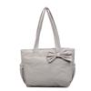 Korean Style Bow Tote Bag Large Capacity Nylon Handbag Cotton Padded Shoulder Bag  Girls