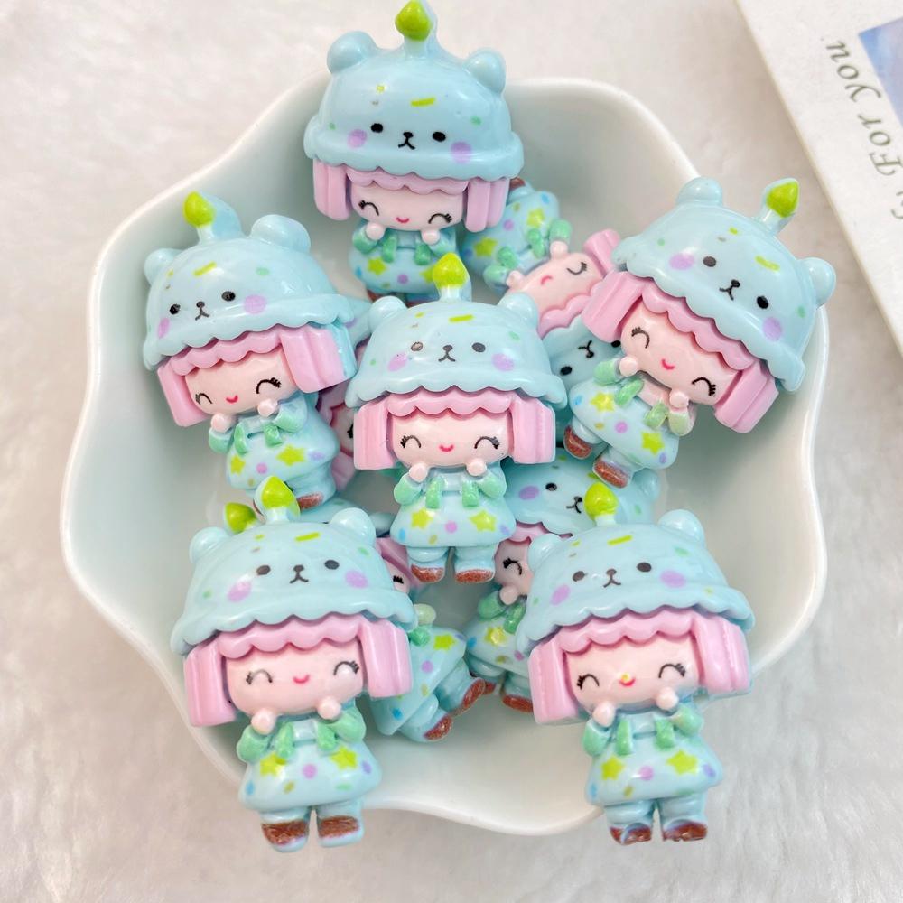 8Pcs New Cute Cartoon Animal Little Girl Series Flat Back Ornament Jewelry Bows Accessories