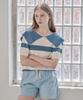 SOUP Sailor Collar Neck Striped Half Knit (Sb5Skf2)