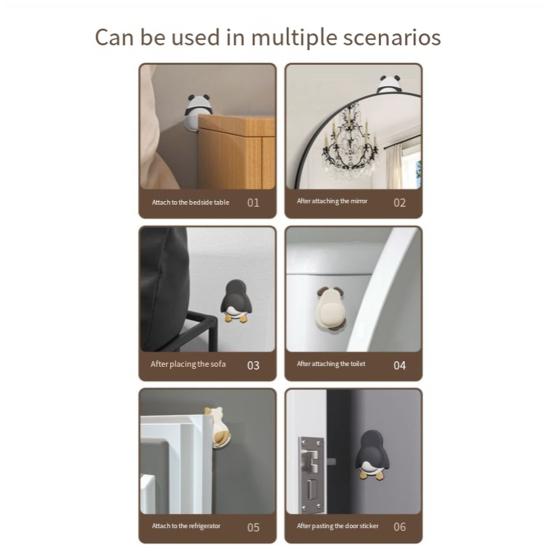 1/2/4Pcs Animal Wall Bumper Self-Adhesive Door Stopper Wall Protector Door Handle Wall Guard Shield Anti-collision Silencer Pad Buffer Sticker