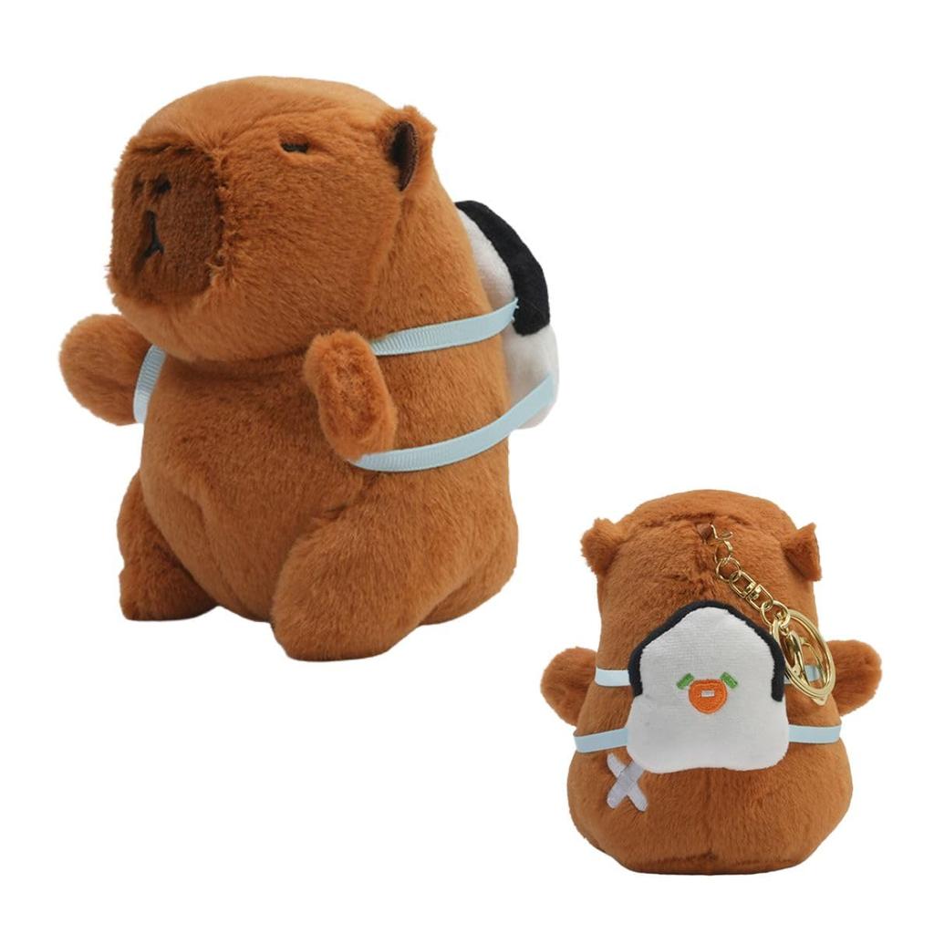 Clearstone Capybara Plush Chavimaru Sushi with Brown Keychain, Music, 13cm,