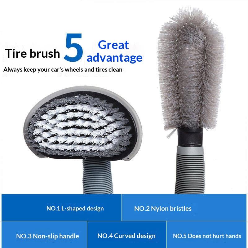 Motorcycle Wheel Detailing Brushes 2Pcs Stain Removal Car Tire Cleaning Tools for Auto SUV Truck Care