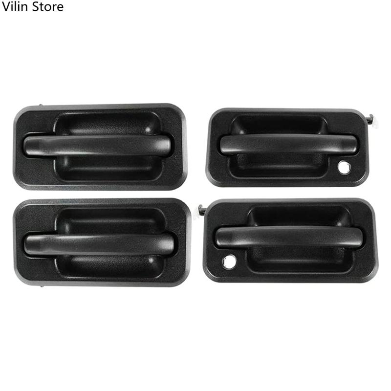 4Pcs Exterior Outside Door Handle Set Auto Parts for 2003-2009 Hummer H2 Black Textured 131609870457 15104792