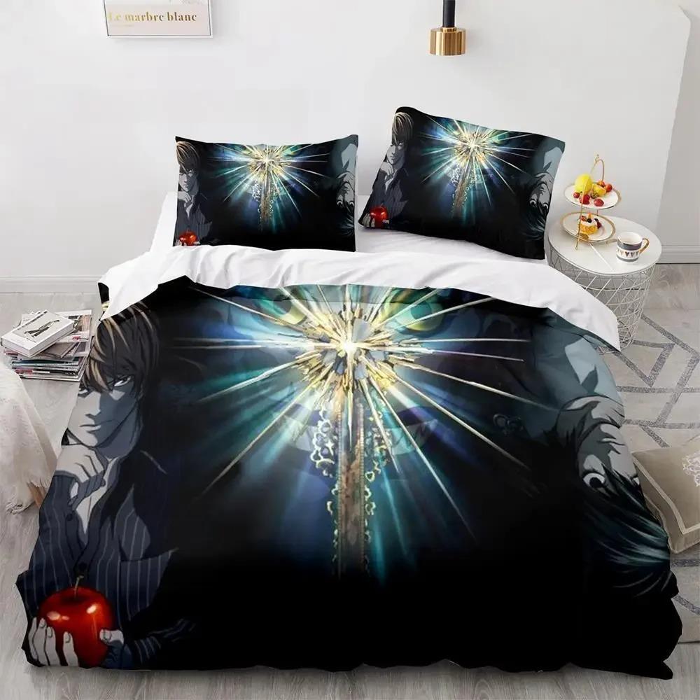 

Комплект постельного белья Death Note Single Twin Full Queen King Size Bed Set Adult Kids Bedroom Duvet cover Sets 3D Print Anime Death Note A EU Single 135x200cm
