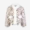Womens Faux Fur Leopard Print Coat With Pockets Warm Winter Outerwear Long Sleeve Fluffy Jacket