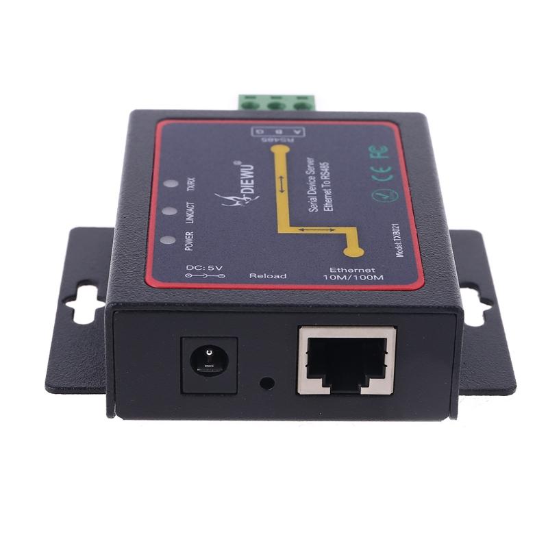 Serial Server RJ45 To RS485 LAN Ethernet Converter Module with Built-in Webpage US Plug Adapter