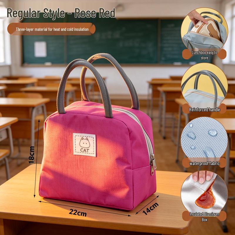 Insulated Three-Layer Bento Tote: Portable, Thick Aluminum Foil, Waterproof Lunch Bag