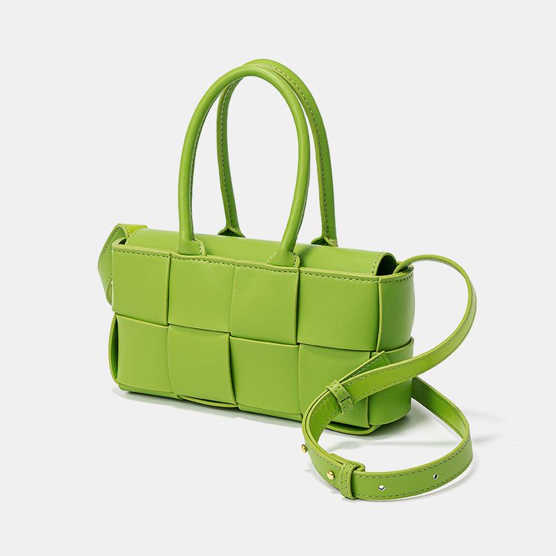 Korean Genuine Leather Woven Handbag - Stylish, High-End Crossbody & Tote for Women