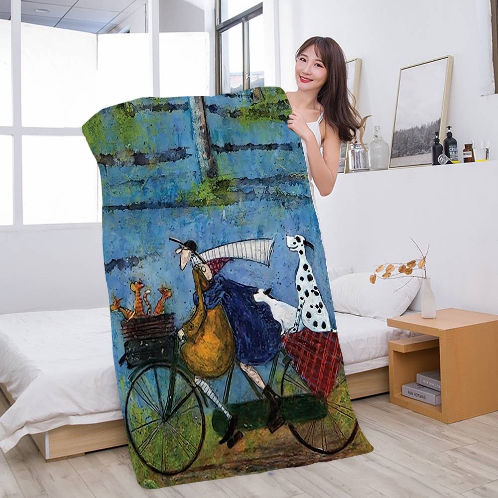 Sam Toft Art Abstract Landscape Beach Towel Colorful Bath Towels for Girl Microfiber Quick Dry Custom Sand Free Beach Yoga Spa