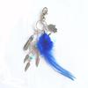 Natural Crystal Agate Feather Alloy Dream Catcher Keychain for Women's Bags