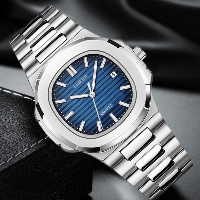 

Мужские квадратные кварцевые часы Nautilus до 2030 года с календарем - Модный и уникальный дизайн