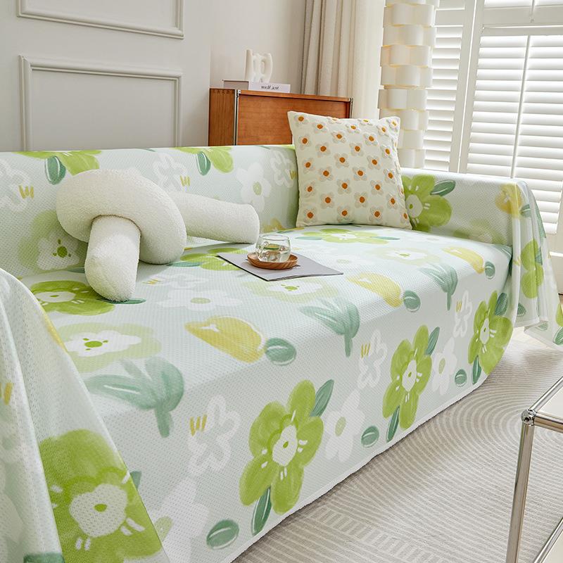 Ice Silk Sofa Cover, Summer Cartoon Cute Sofa Cover, Cute Fun Sha Releases Full Package Sofa Cover