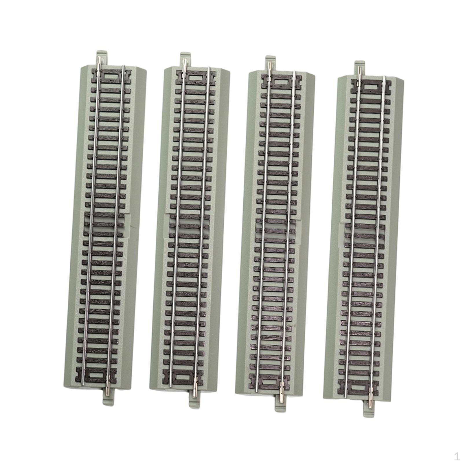 

4 HO Scale (1:87) Track Pieces to Build Your Own Realistic Model Train. Ideal for Birthdays, School Straight