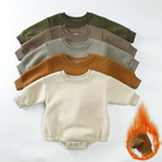 Dětský fleecový overal s kapucí: Dupačka pro miminko s dlouhým rukávem na lezení