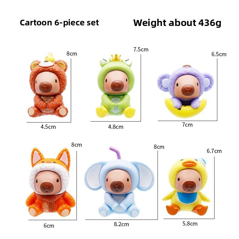 Crayon Shin Chan And Capybara Animal Elephant Fox Frog Koala Styling Set Model