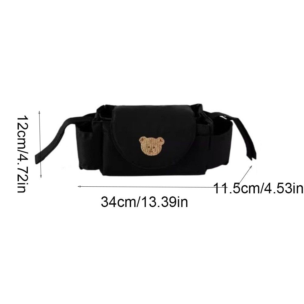 Cute Cartoon Stroller Organizer Bag Cloth Bear Pram Storage Bag Mommy Bag Diaper Bottle Stroller Hanging Bag Outdoor