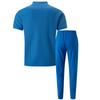 Summer 2025 Men's Waffle Knit Stand Collar Zipper Top and Long Pants Set - European & American Style
