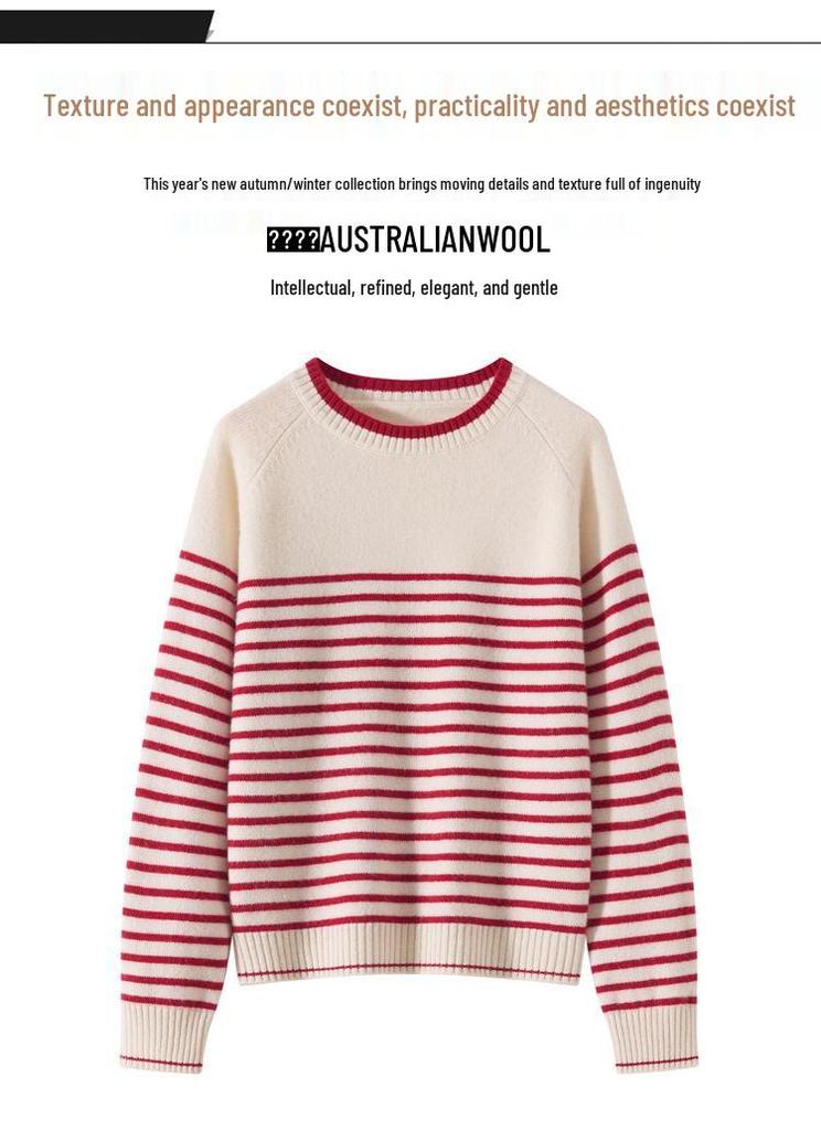 2026 Korean Style Soft Fluffy Women's Striped Sweater