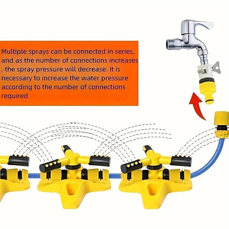 Garden Irrigation System 6pcs Sprinkler-360° Rotating Multi-Angle Plastic Water Sprinkler Arm Efficient Lawn Plant Watering Tool