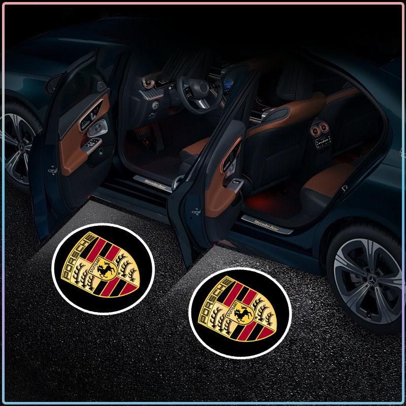 2 ks LED projektor stínu dveří auta Bezdrátová lampa s uvítacím logem Pro Porsche 911 918 928 944 968 Boxster Carrera-GT Cayenne Macan Panamera