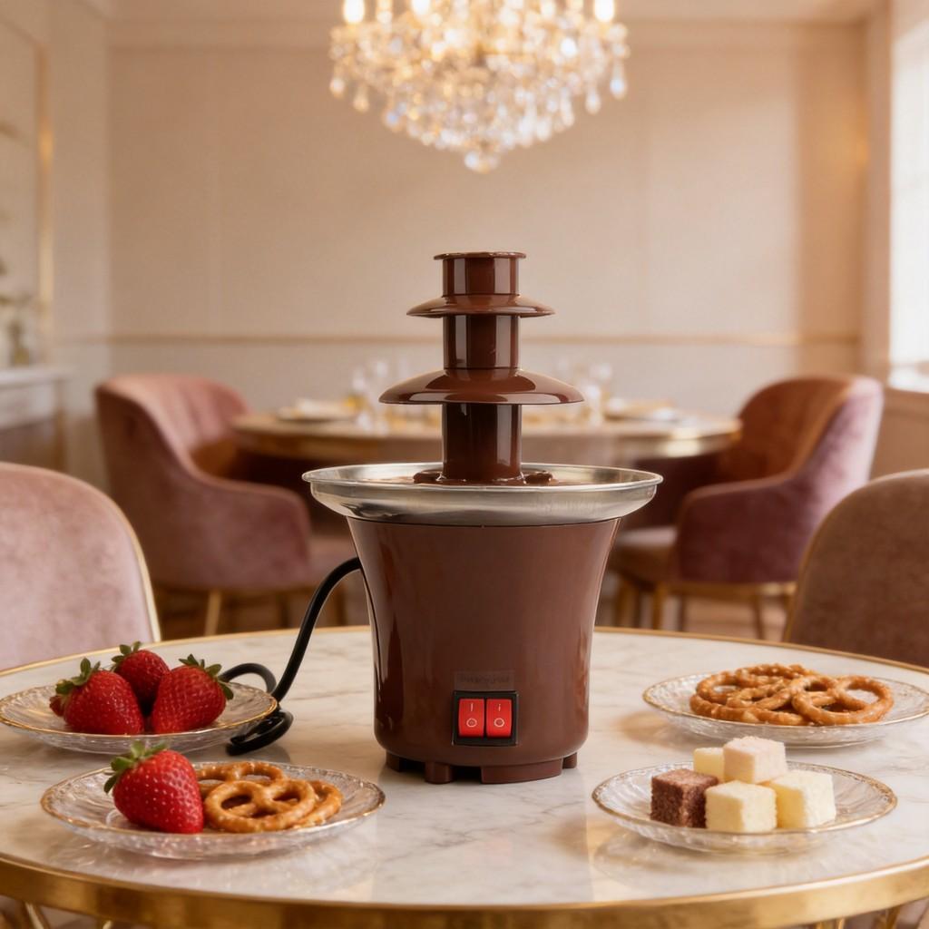 Diy Mini Chocolate Fountain With 3 Layers And Builtin Heating For Party Treats