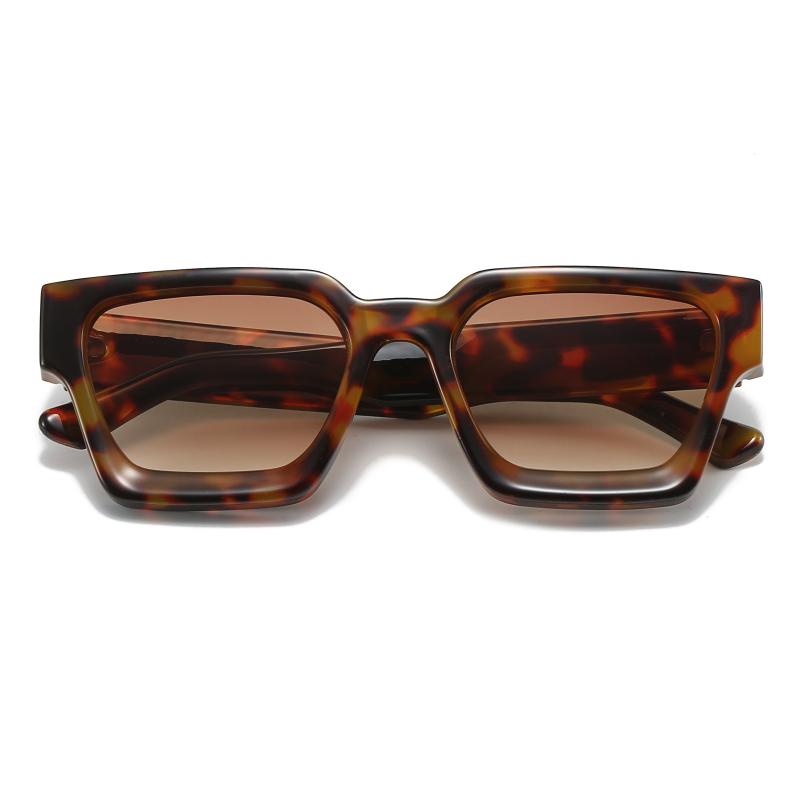 Fashion Retro Tortoiseshell Square Sunglasses Women Men Brand Designer Vintage Chunky Sun Glasses Lentes  Mujer S195