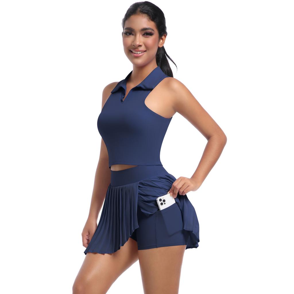 Nessaj Yoga Set Mit Porckets Frauen Workout Kleidung Hohe Taille Kleid Shorts Ärmellose Weste Fitness