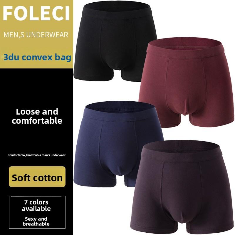 Plus Size Men's Summer Cotton Loose Breathable High Waist Flat Angle Briefs
