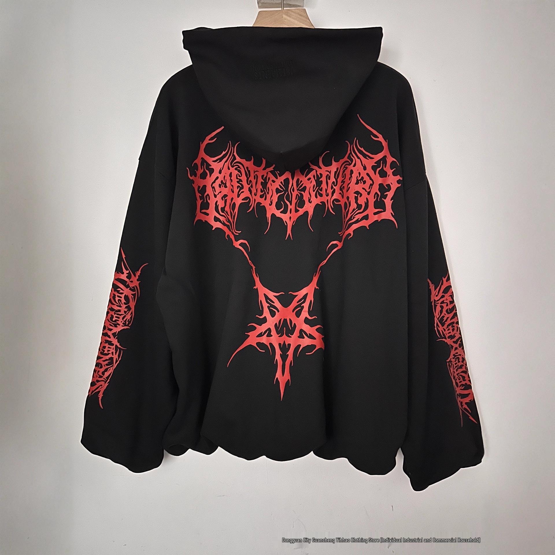 

Autumn-Winter Unisex Trendy Washed-Look Loose Hooded Jacket Large чорний