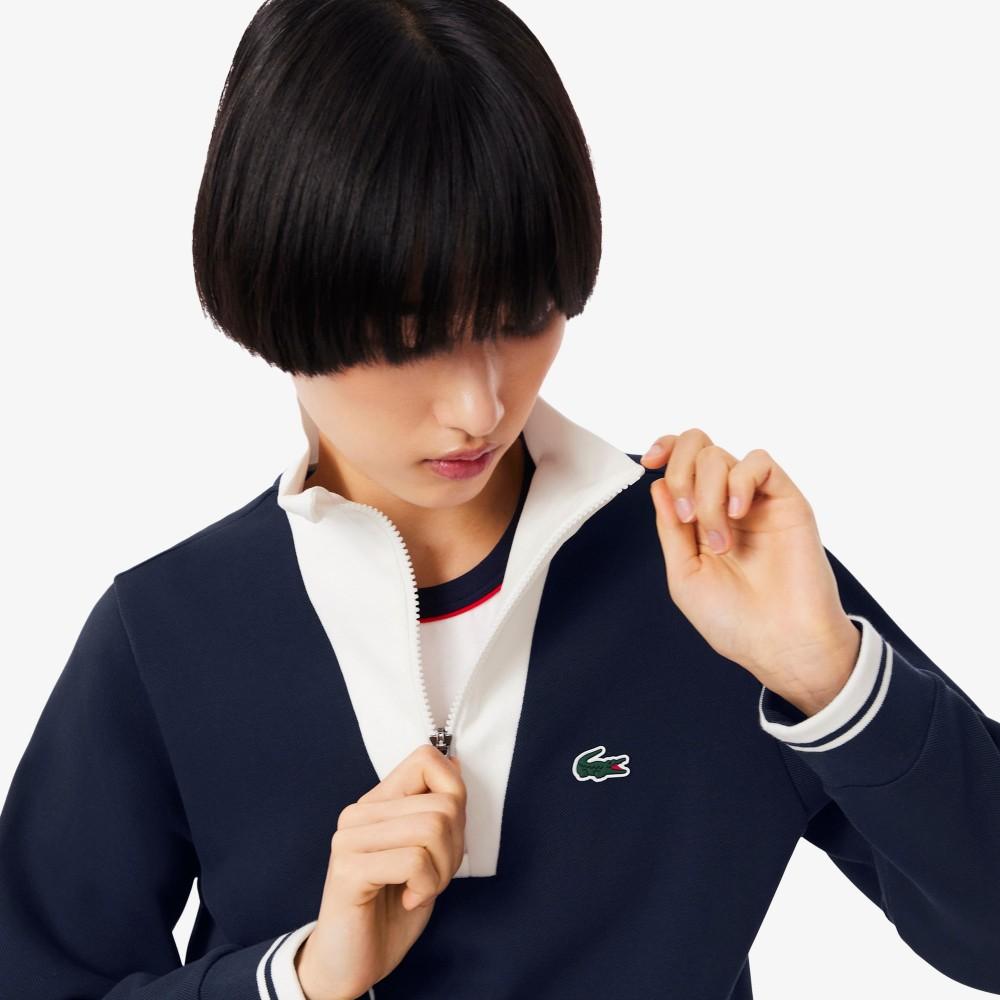 Lacoste Women's Tennis Heritage Half-Zip Sweatshirt SF8634-55NHHW