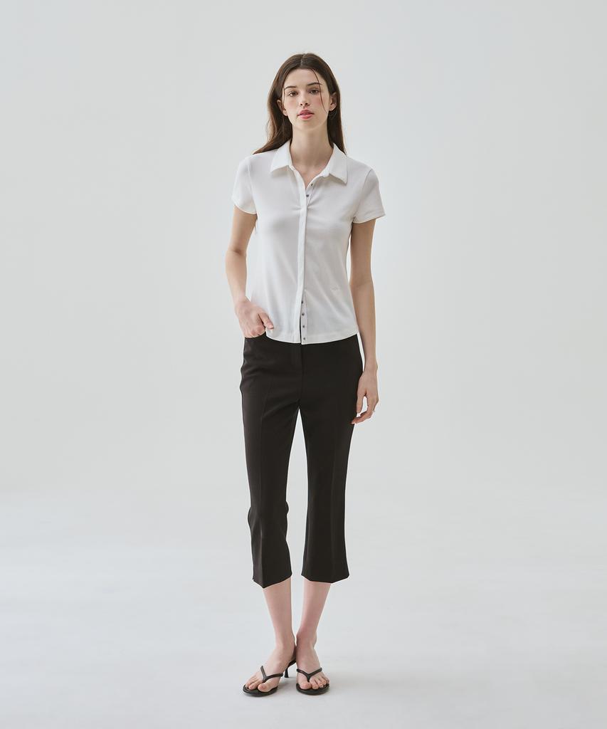 Deuloupisumeon Supple Jersey Collared Short Sleeve T-Shirt [Black]