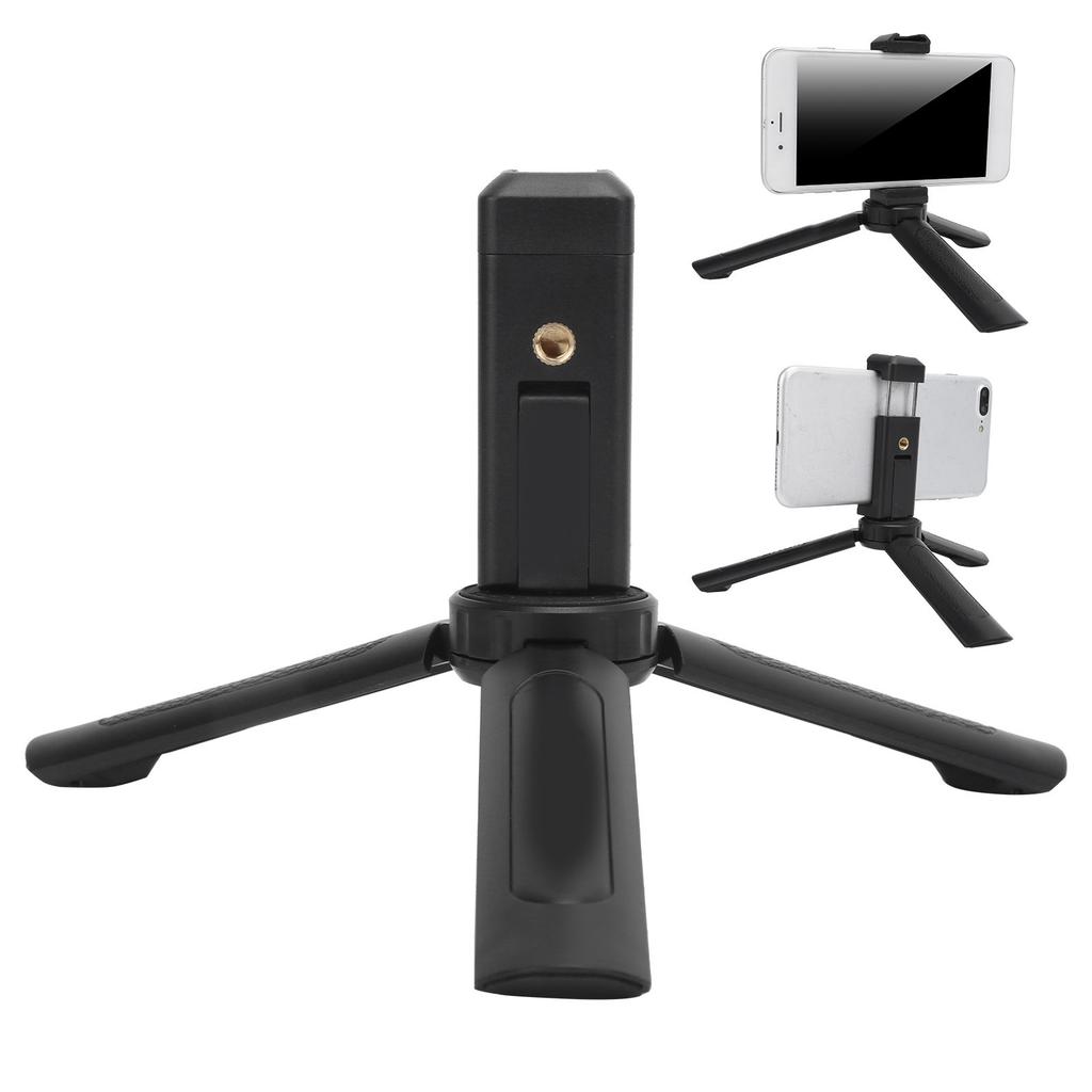 Manbily Phone Tripod Mini Desktop Cell Phone Tripod Stand Holder with Cold Shoe for Live Streaming