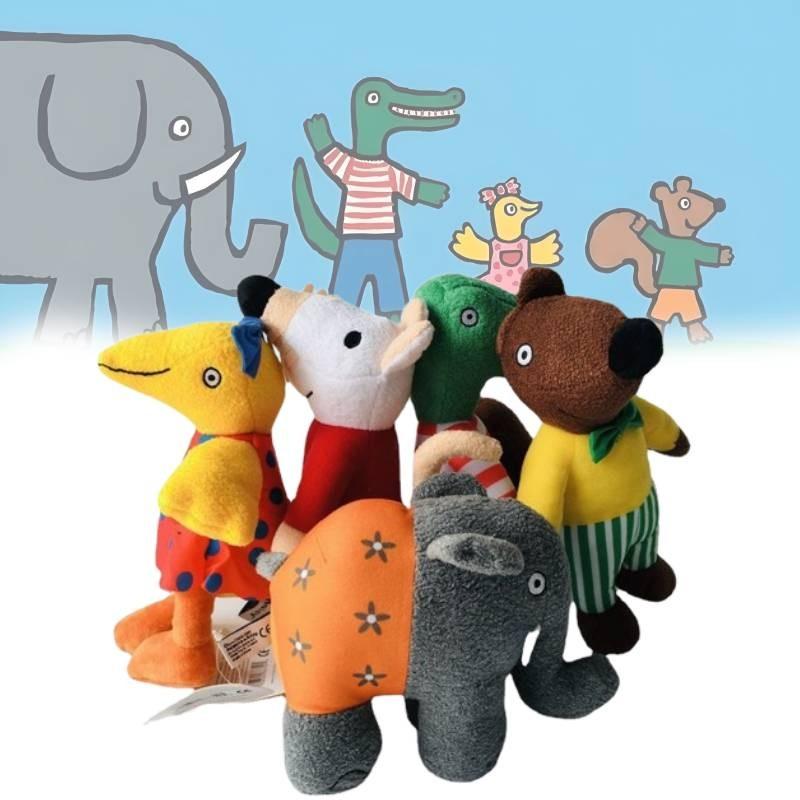 Handcrafted Maisy Mouse Plush Toy Set Featuring Adorable Crocodile Elephant Squirrel And Yellow Bird For Kids And Collectors