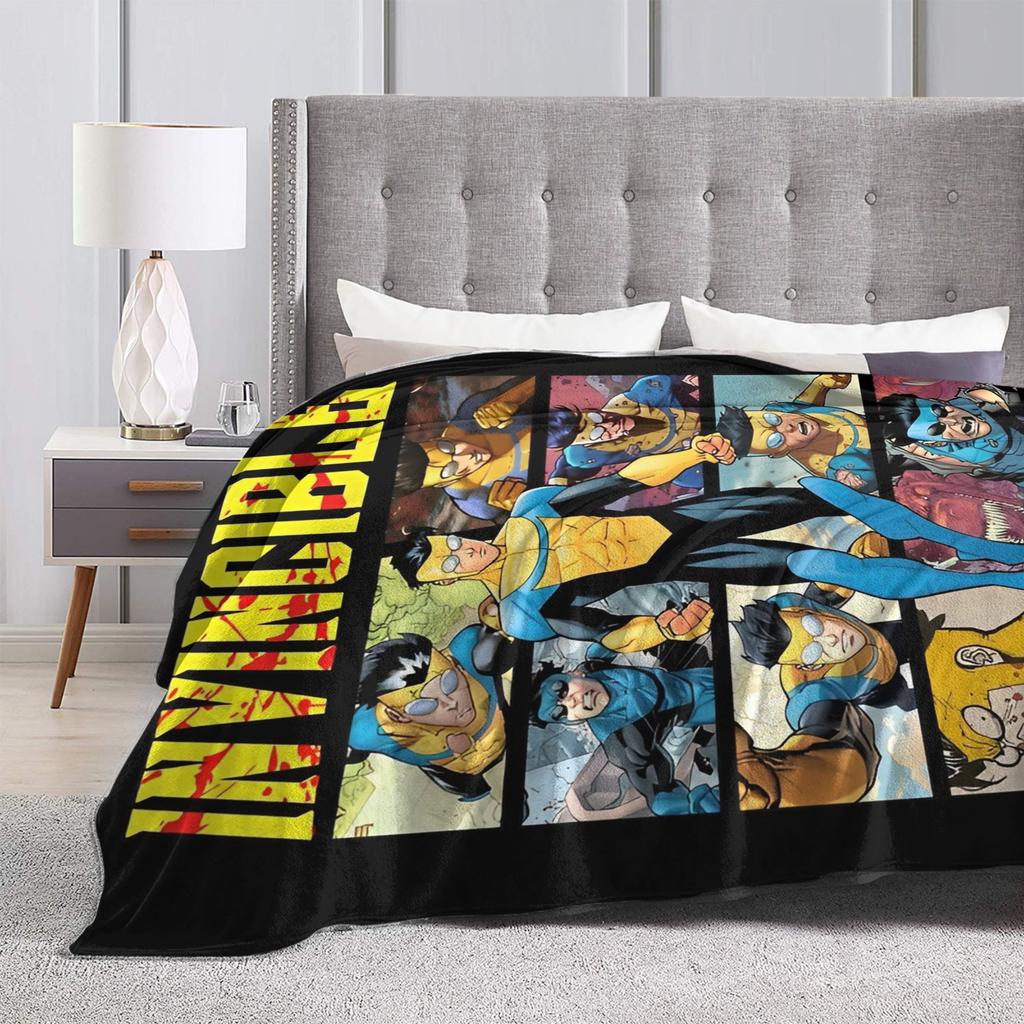 Invincible Comic Mark Grayson Fleece Blankets Anime Awesome Throw Blanket for Home 150*125cm Rug Piece Lightweight Thin