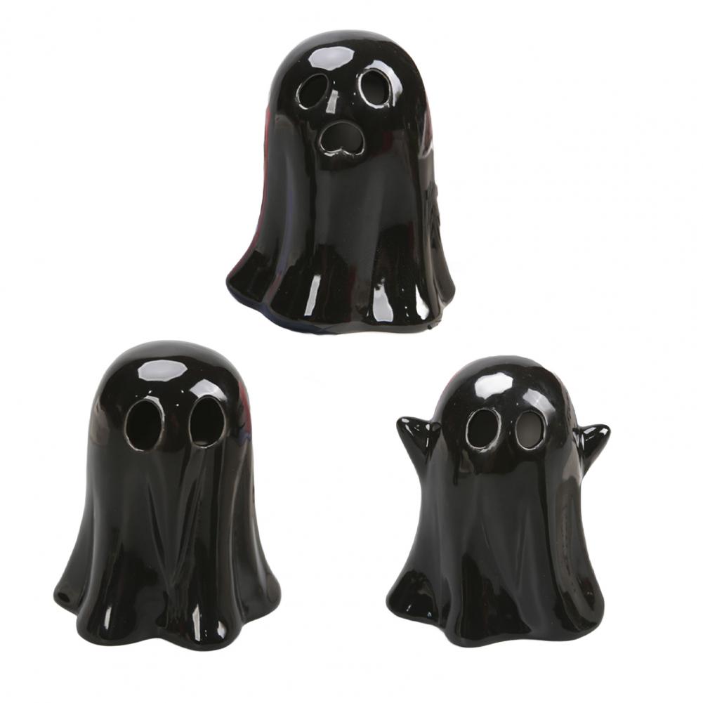 Led Ghost Lights Ceramic Ghost Decorations Ceramic Ghost Led Light Up Decor Small White Figurine Halloween Ornaments