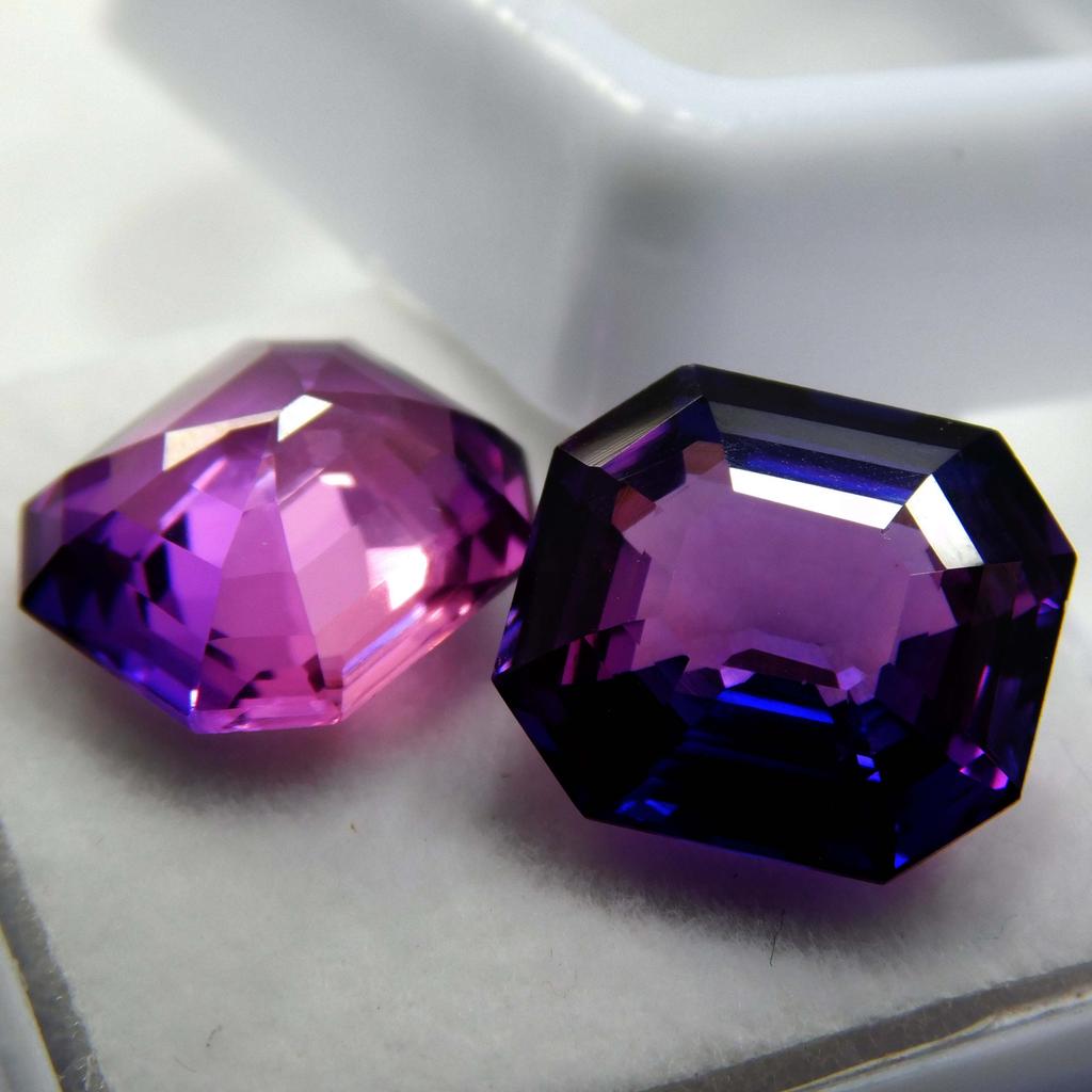 Natural Color Change Alexandrite 15 Ct Emerald Cut Pair Certified Gemstone