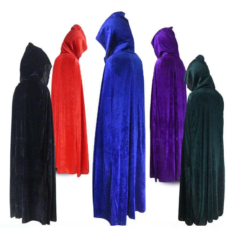 Vibrant Velvet Cloak With Hood In Multiple Colors For Halloween Festivities