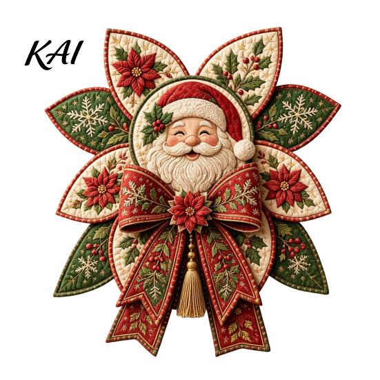 Weihnachtsbaumschmuck Bastelset Patchwork Schleife DIY Nähset, 3D Handgemachter Dekorativer Schmuck, Vorgeschnittener Heimdeko-Stoff Und Schritt-für-Schritt-Anleitung Bastelset