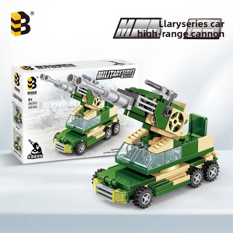 Antiaircraft Mounted Car Gun Assembly Building Blocks Toy For Gift Children