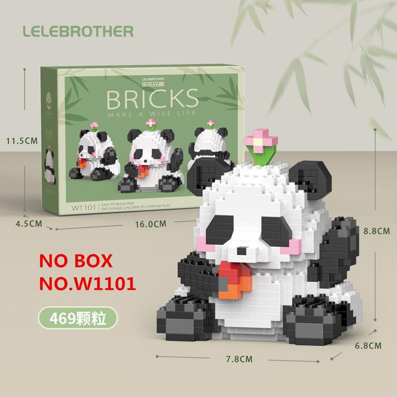 Kawaii Panda Series Micro Particle Building Block Creative Cute Animals DIY Assembled Bricks Toys For Chillren Christmas Gift