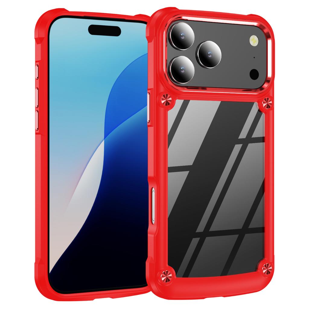 For iPhone 17 Pro Case Anti-Drop Alloy Lens Frame PC+TPU Phone Cover