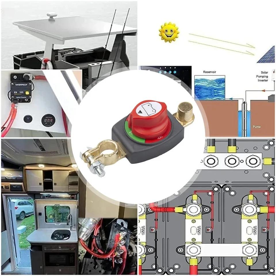Car Battery Disconnect Switch 275A 2 Position On/Off 12V-48V Power Isolator Cut Off Shut Off for Auto Car RV Boat Truck Vehicle