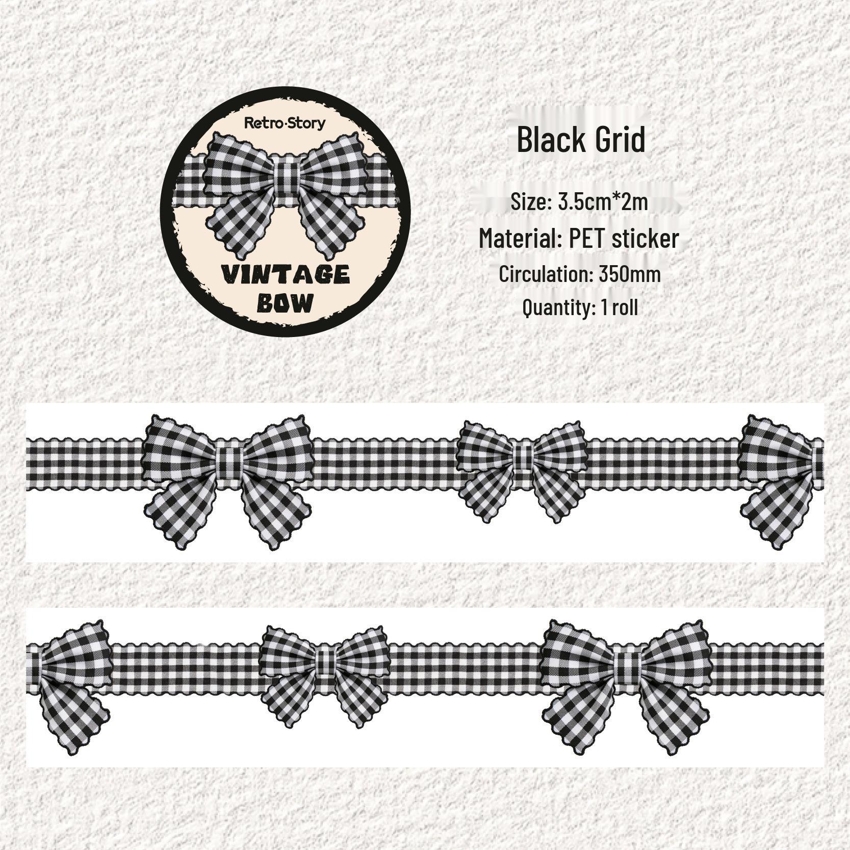 Vintage Bow Tie Series: Retro Journal Decoration Tape - 6 Unique Styles