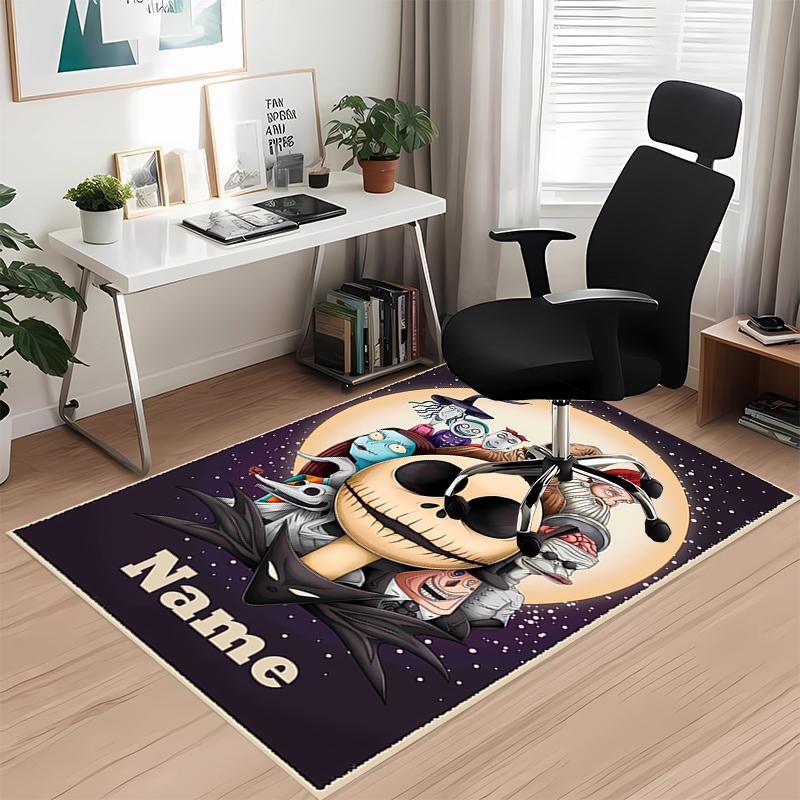 Custom Name The Nightmare Before Christmas Printed Carpet, for Office Chair Living Room Bedroom Kitchen Room Decor Gifts.