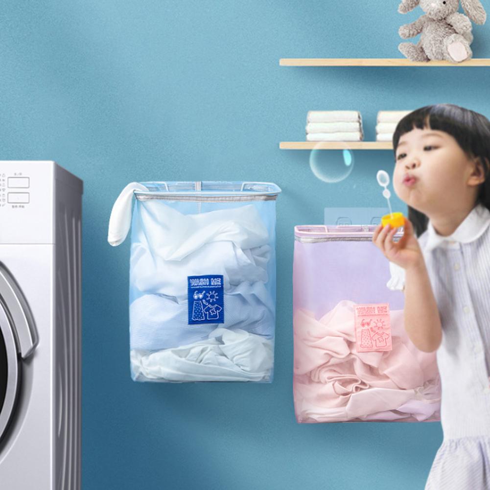 Wandmontierter Schmutzwäschekorb Aufbewahrungskorb Haushaltsgebrauch Organizer Badezimmer Raum Kleidersortierwerkzeug