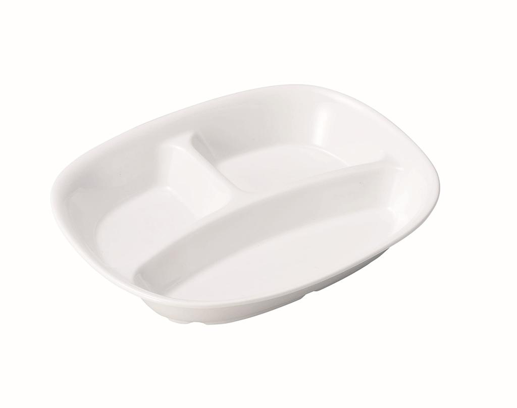 [Official] OGISO (Ogiso) - Used In Daycare Centers! Reinforced Porcelain, Depth Is Key! 3-compartment Plate, White, 17250000B100