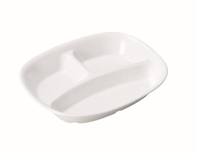 [Official] OGISO (Ogiso) - Used In Nurseries! Reinforced Porcelain, Depth Is Key! 3-compartment Plate, White, 17250000B100