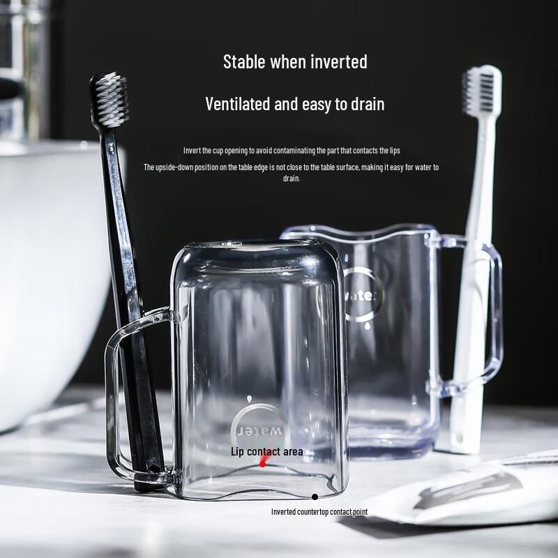 JAJALIN Japanese Style Acrylic Mouthwash & Toothbrush Cup