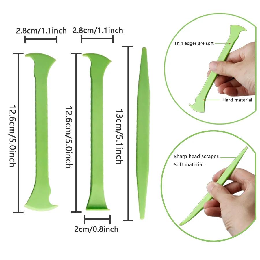 3Pcs/set New Vinyl Car Wrap Tool Protable Cars Micro Stick Squeegee Window Tinting Kit Corner Scraper Curves Slot Tucking Tools